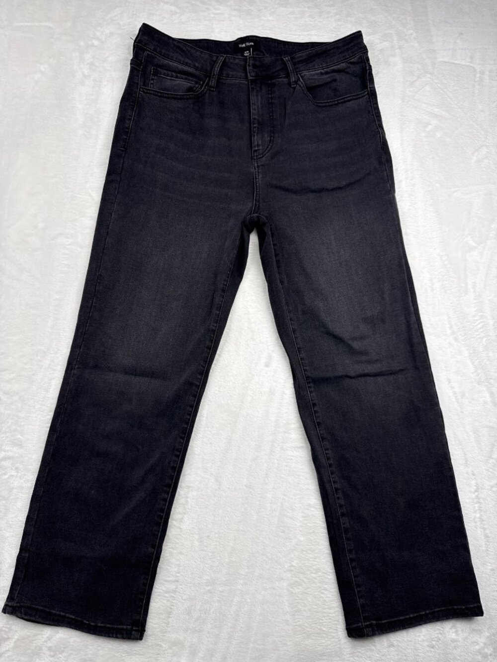 Well Worn Womens Black Straight-Leg Jeans Size 12/32 Casual Stretch Denim
